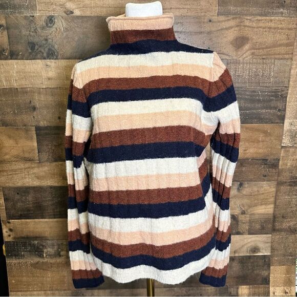 Madewell multicolored striped mock neck wool blend sweater - Picture 5 of 7